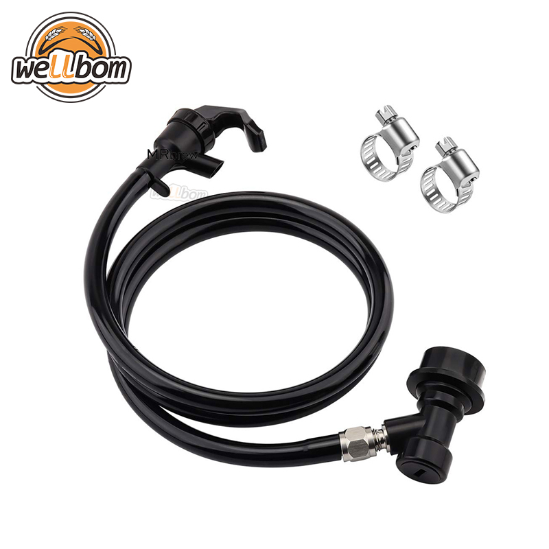 Ball lock Keg Liquid Beer Line Assembly,Black Picnic Tap Faucet with Beer Line Quick Disconnect